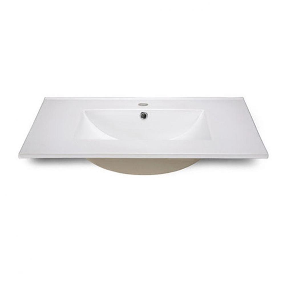 Ceramic Top -  810mm (31.9-inch) - Vitreous China with Rectangular Bowl  - White