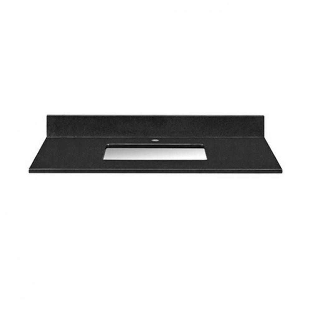 Stone Top - 43'' For Rectangular Undermount Sink - Black Granite With Single Faucet Hole