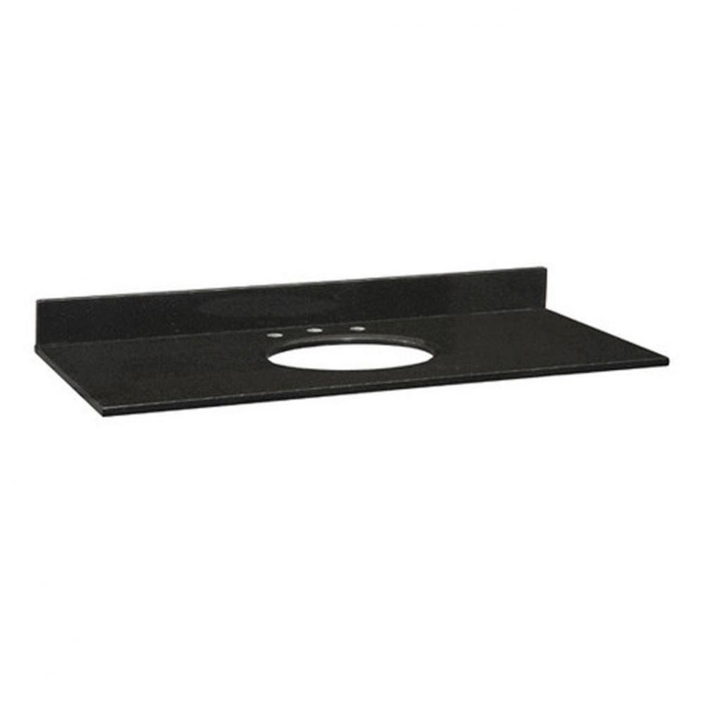 Stone Top - 49'' For Oval Undermount Sink - Black Granite