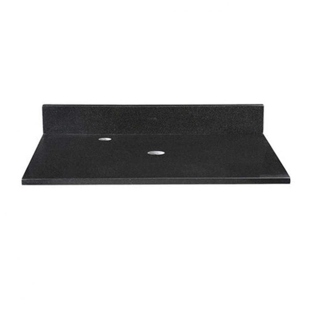 Stone Top - 37-inch for Vessel Sink - Black Granite