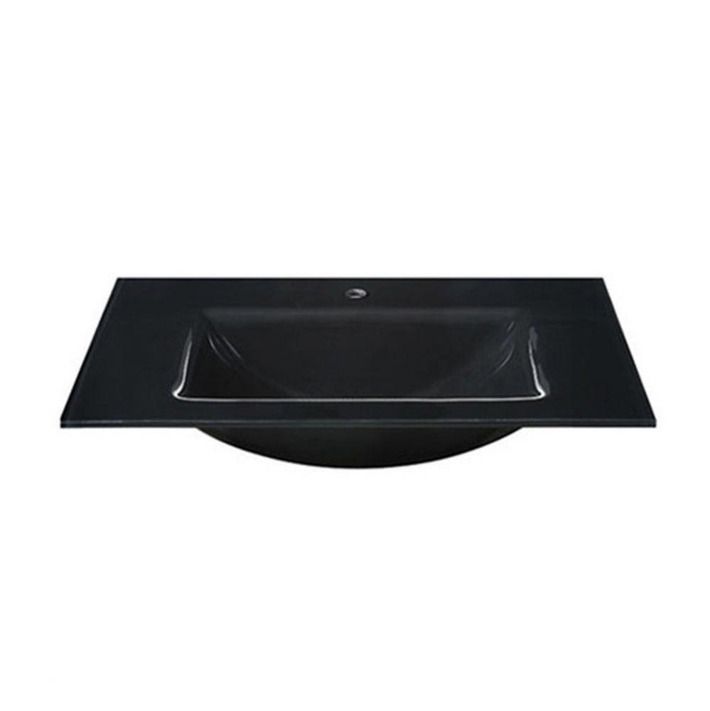 Glass Top - 610Mm (24'') With Rectangular Bowl - Black