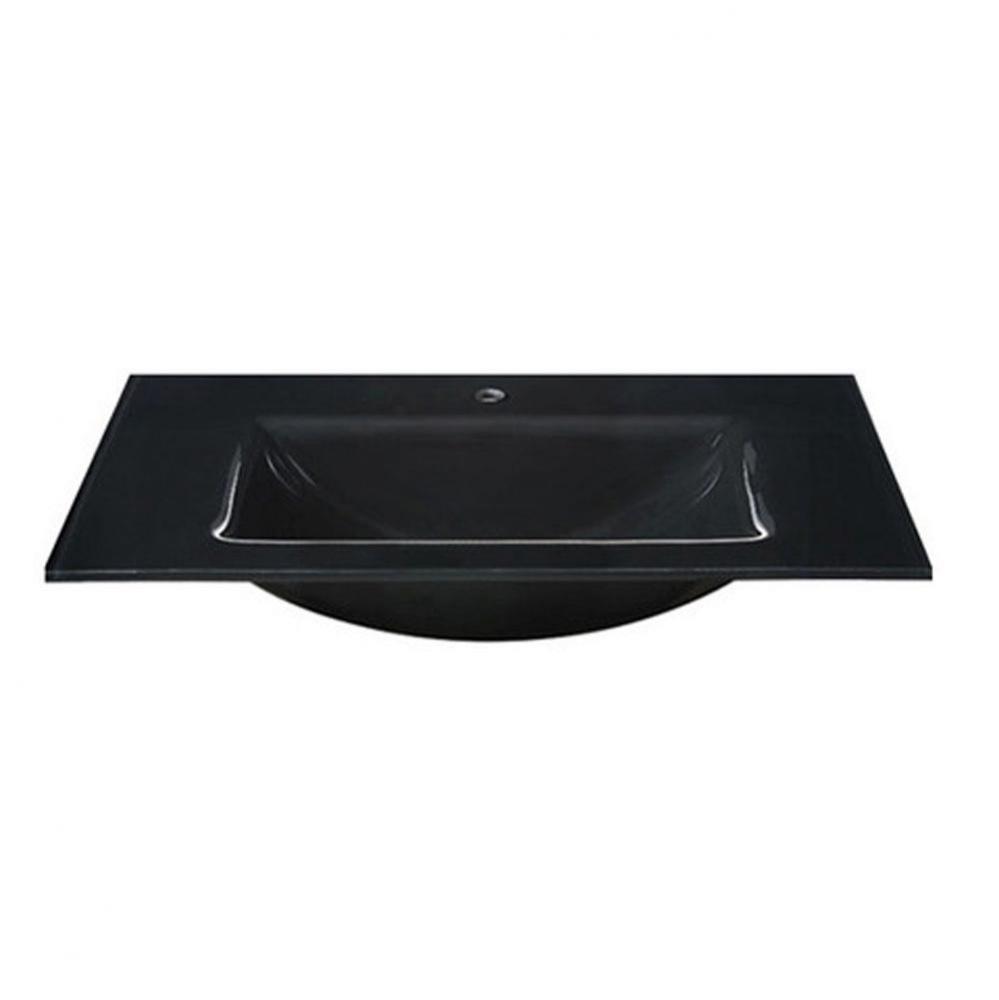 Glass Top - 810Mm (31.9'') With Rectangular Bowl - Black