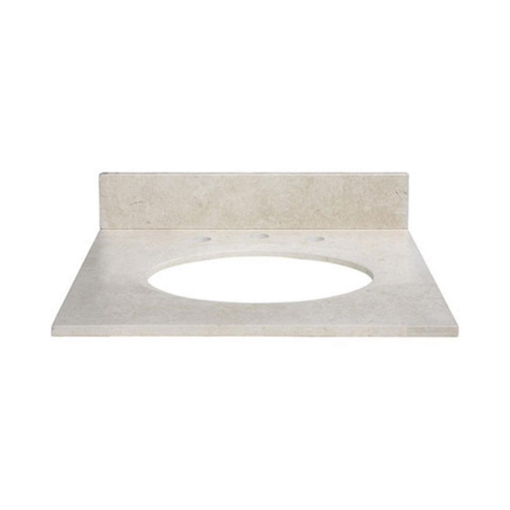 Stone Top - 25'' For Oval Undermount Sink - Galala Beige Marble