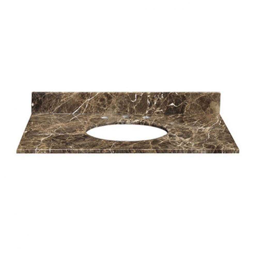 Stone Top - 31'' For Oval Undermount Sink - Dark Emperador Marble