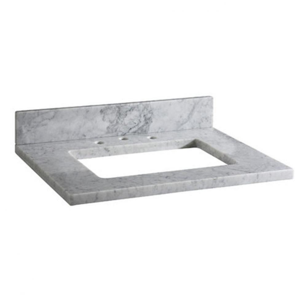 Stone Top - 31'' For Rectangular Undermount Sink - White Carrara Marble