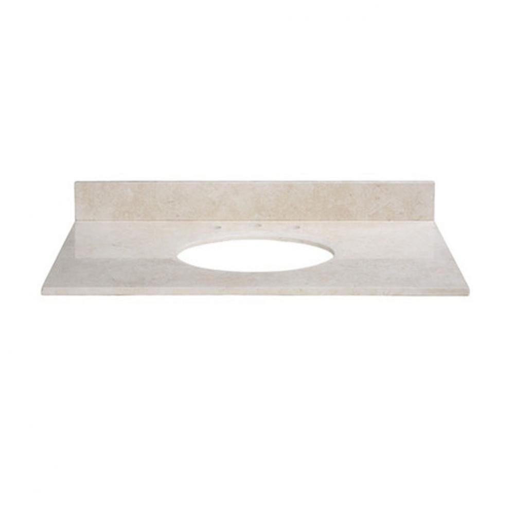 Stone Top - 37'' For Oval Undermount Sink - Galala Beige Marble