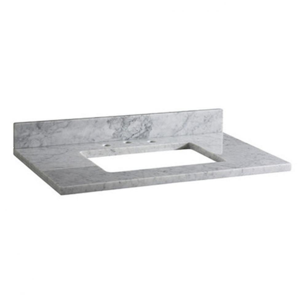 Stone Top - 37'' For Rectangular Undermount Sink - White Carrara Marble