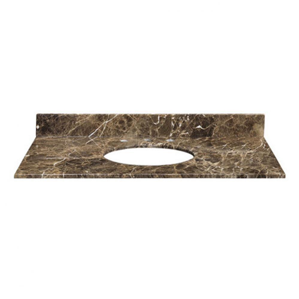 Stone Top - 49'' For Oval Undermount Sink - Dark Emperador Marble