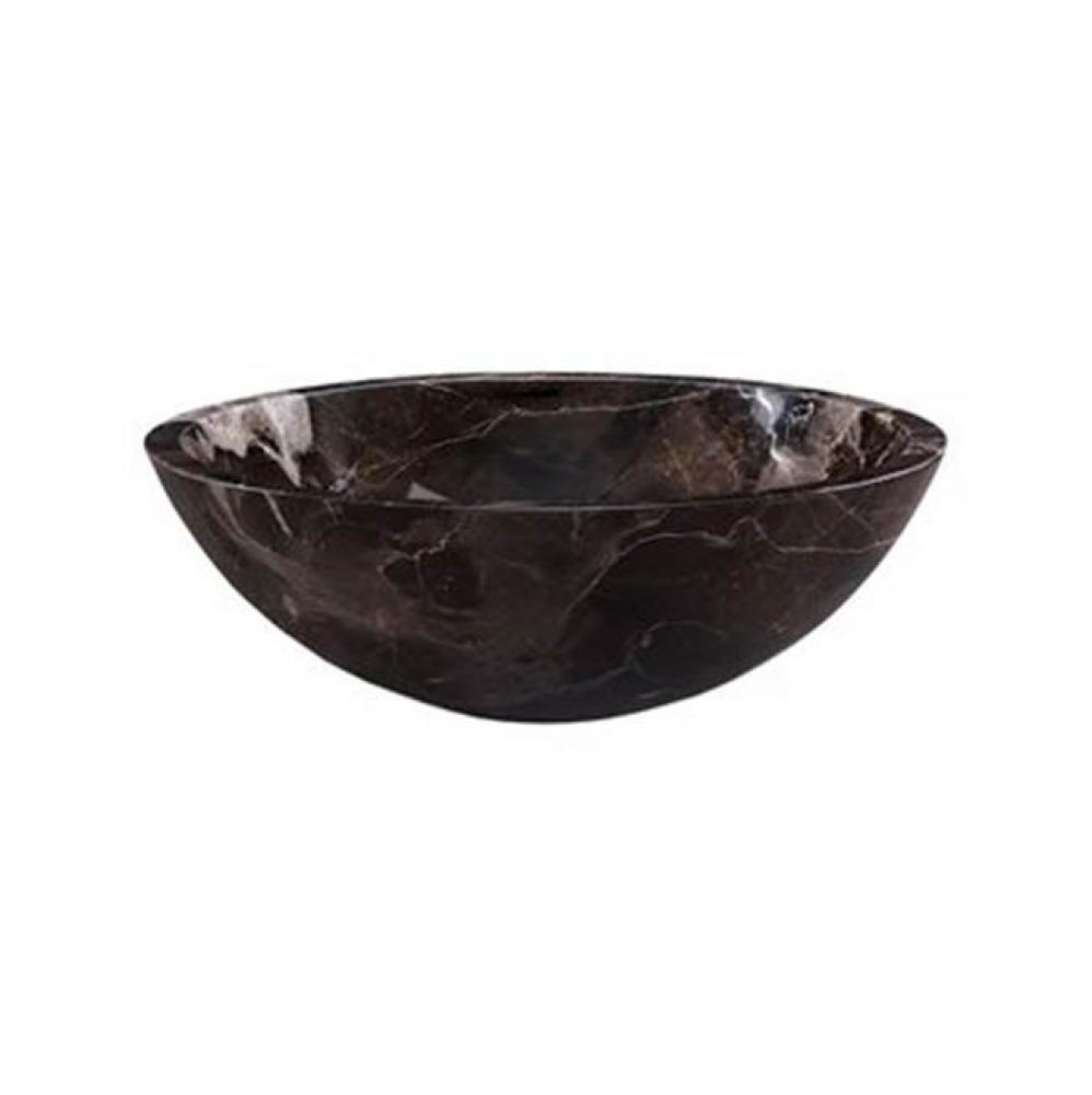 Round Stone Vessel - Coffee Marble
