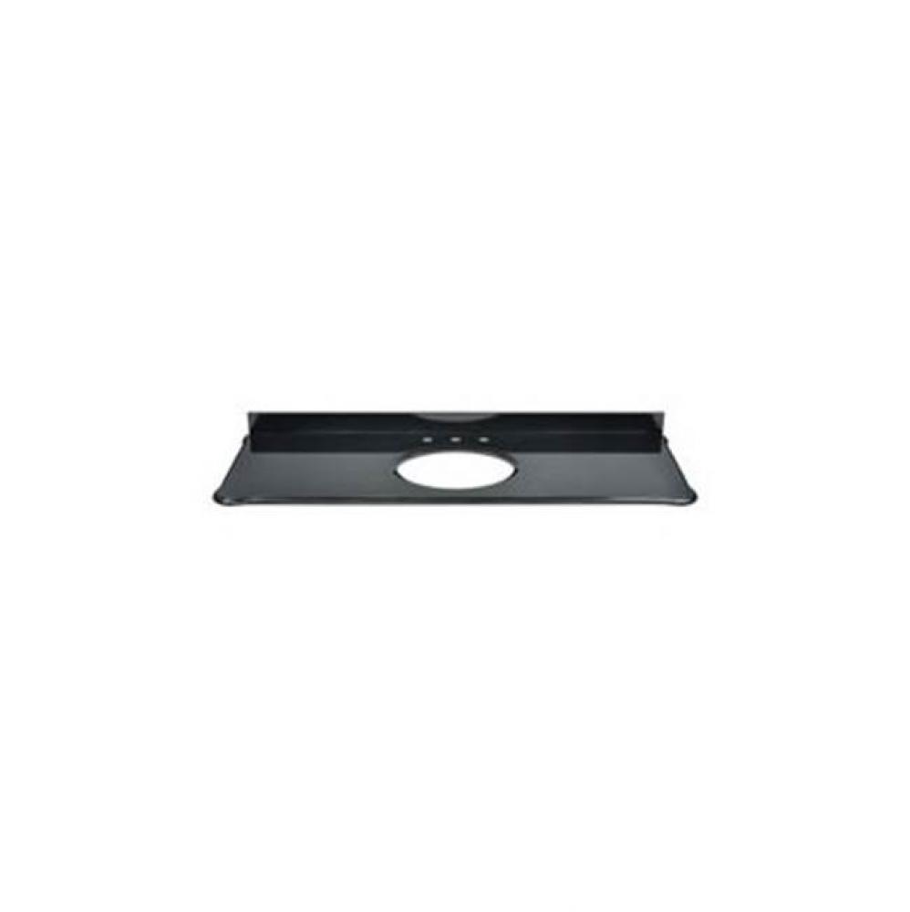 Custom-Cut Malago Undermount Vanity Top in Black Granite. Includes Backsplash