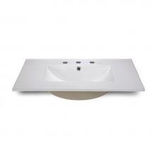 Ryvyr CST310WT-3 - Ceramic Top - 31'' Vitreous China With Rectangular Bowl - White (For 8'' Wides