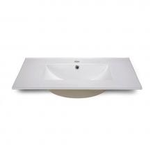 Ryvyr CST310WT - Ceramic Top - 31-inch Vitreous China with Rectangular Bowl - White (for Single-Hole Faucet)