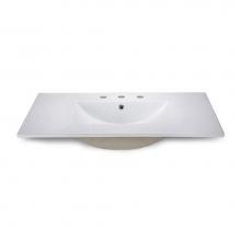 Ryvyr CST370WT-3 - Ceramic Top - 37'' Vitreous China With Rectangular Bowl - White (For 8'' Wides