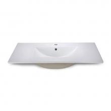 Ryvyr CST370WT - Ceramic Top - 37'' Vitreous China With Rectangular Bowl - White (For Single-Hole Faucet)