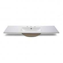 Ryvyr CST490WT-3 - Ceramic Top - 49'' Vitreous China With Rectangular Bowl - White (For 8'' Wides