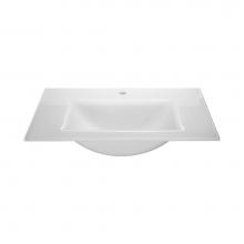 Ryvyr GST61MWT - Glass Top - 610Mm (24'') With Rectangular Bowl - White