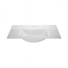 Ryvyr GST81MWT - Glass Top - 810mm (31.9-inch) with Rectangular Bowl - White