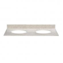 Ryvyr MAUT610CM - Stone Top - 61-inch for Double Oval Undermount Sinks - Galala Biege Marble