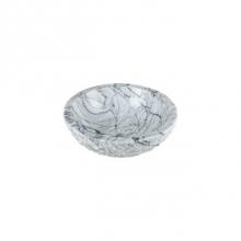 Ryvyr MAVE180CWT - Round, Italian White Carrara Marble Vessel Sink With Rough Exterior