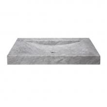 Ryvyr SVT300WTND - Stone Vanity Top - 30'' White Carrara Marble - No Faucet Holes