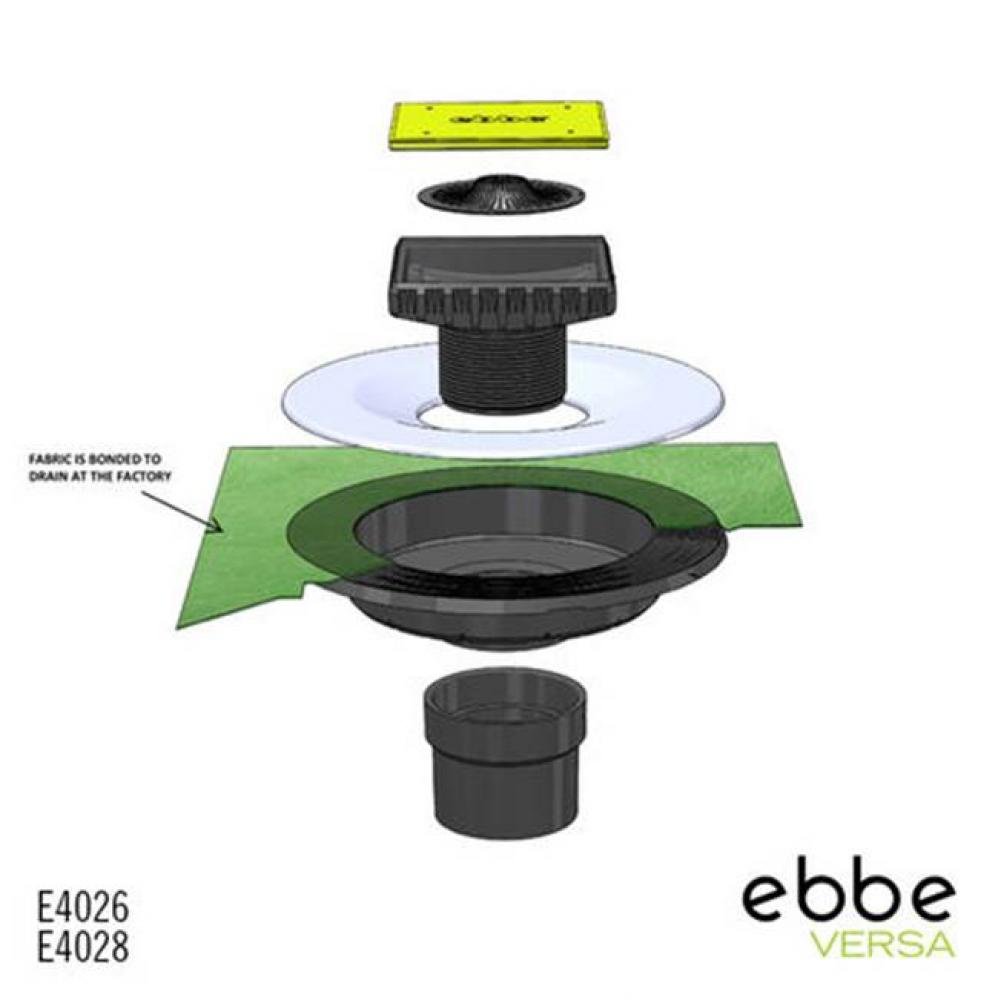 Ebbe VERSA-PVC Drain Bundle - (VERSA-PVC-Drain Base and Ebbe Square Riser)