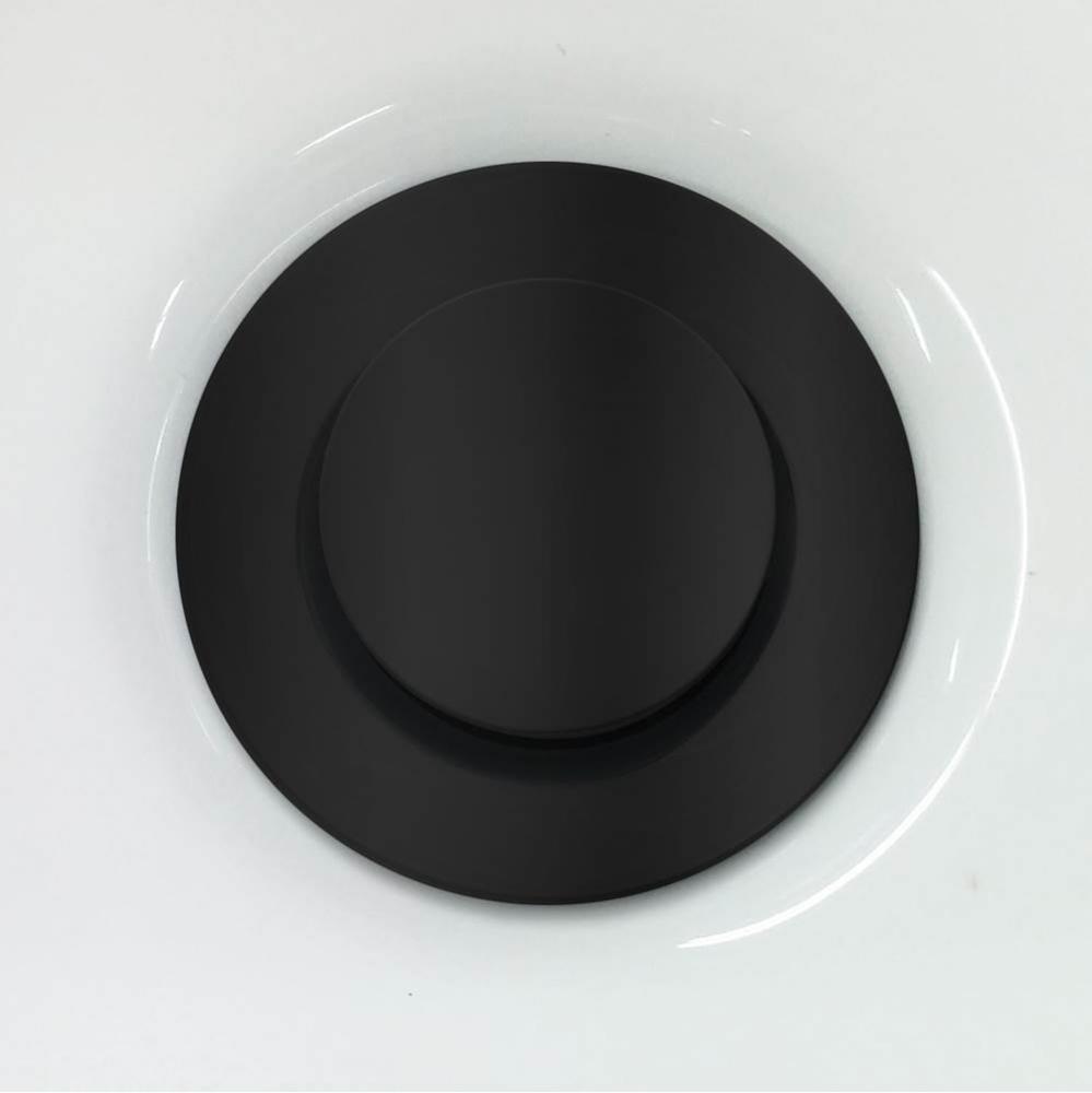Push Drain With Overflow Assembly with 35.5mm Cap Matte Black