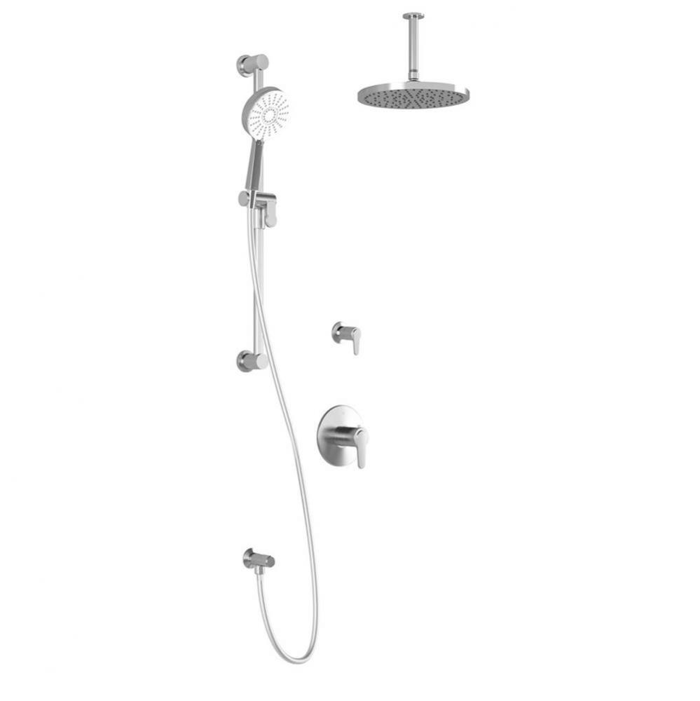 KONTOUR™ T2 PLUS : Thermostatic Shower System with Vertical Ceiling Arm Chrome