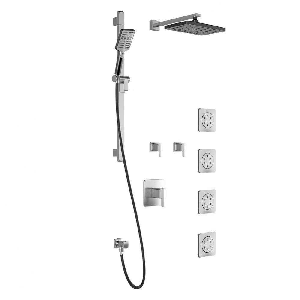GRAFIK™ T375 PREMIA : Thermostatic Shower System with Wallarm Chrome/Black