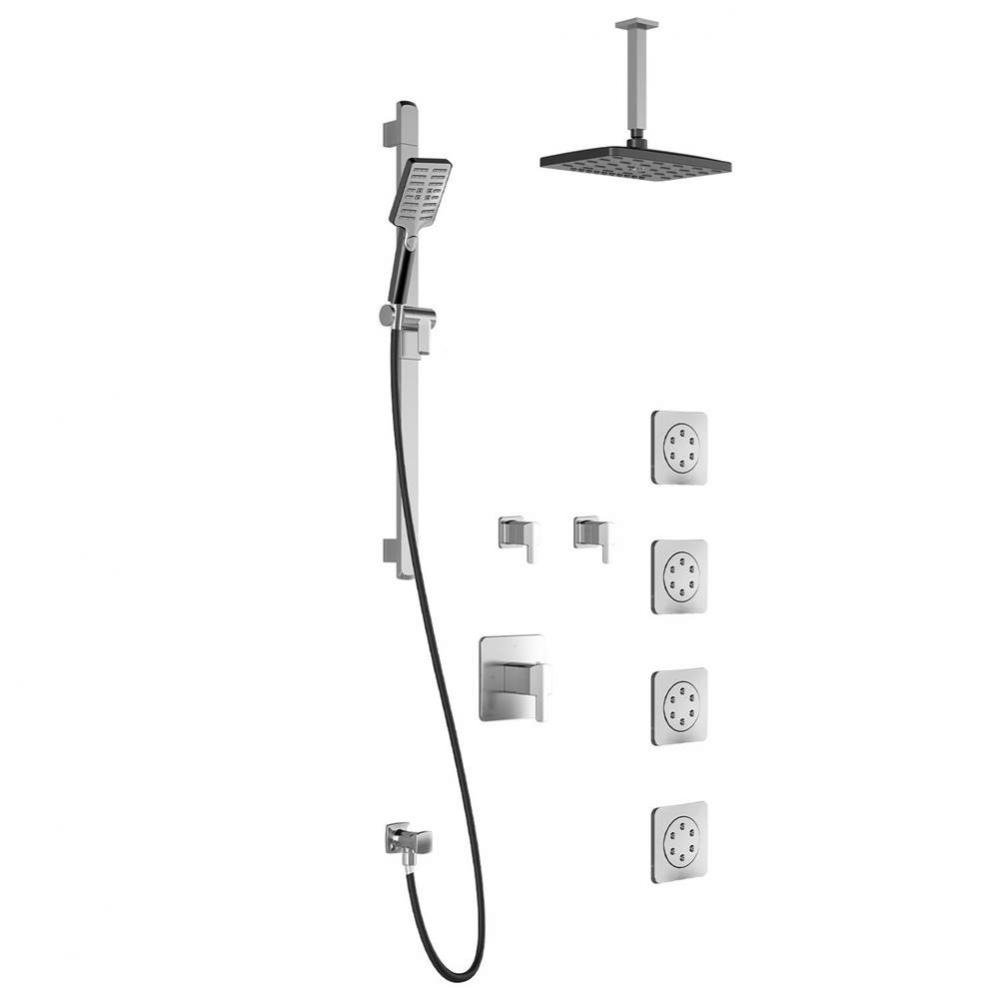 GRAFIK™ T375 PREMIA : Thermostatic Shower System with Vertical Ceiling Arm Chrome/Black