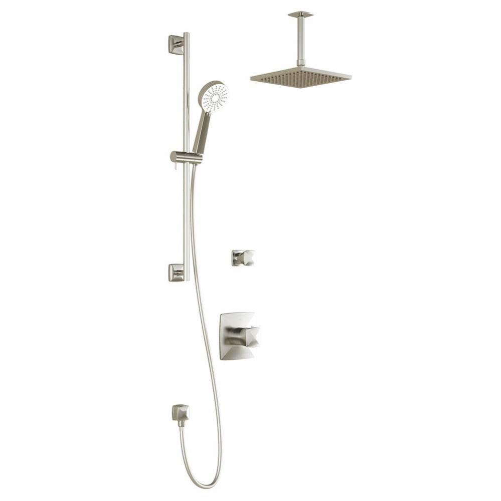 UMANI™ TD2 : Thermostatic Shower System with Vertical Ceiling Arm Brushed Nickel PVD