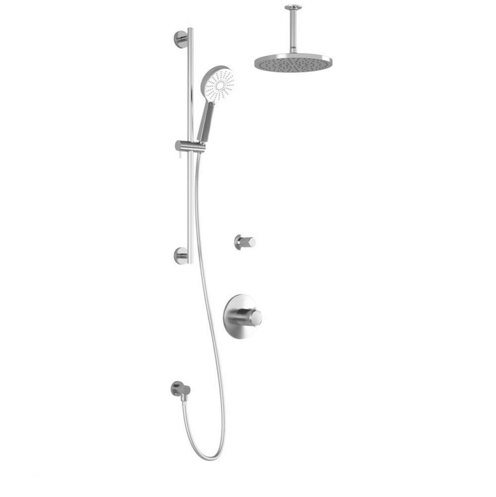 CITE™ TD2 PLUS (Valves Not Included) : Thermostatic Shower System with Vertical Ceiling Arm Chro