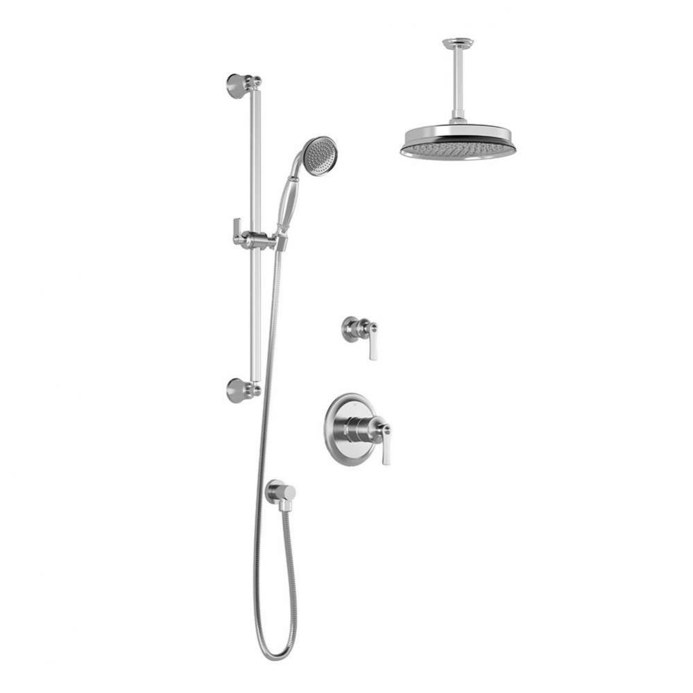 RUSTIK™ TG2 (Valves Not Included) : Water Efficient Thermostatic Shower System with Vertical Cei