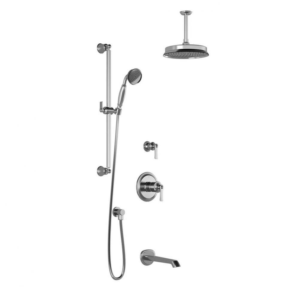 RUSTIK™ TD3 (Valves Not Included) : Thermostatic Shower System with Vertical Ceiling Arm Chrome