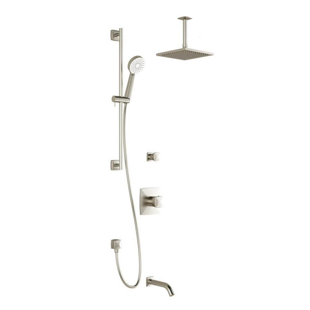 UMANI™ TG3 : Water Efficient Thermostatic Shower System with Vertical Ceiling Arm Brushed Nickel