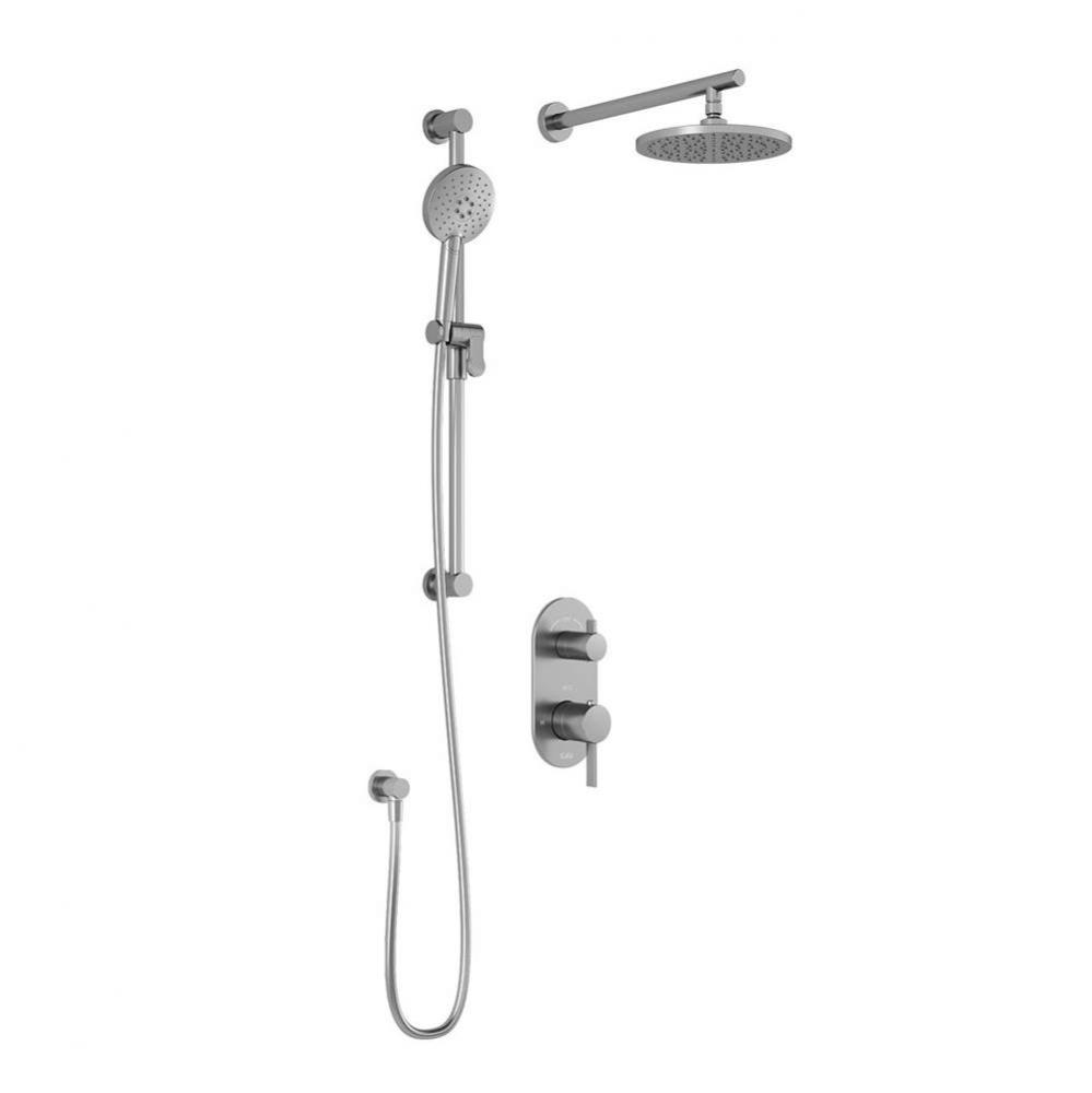 RoundOne™ TG2 : Water Efficient Thermostatic AQUATONIK™ T/P with Diverter Shower System with W