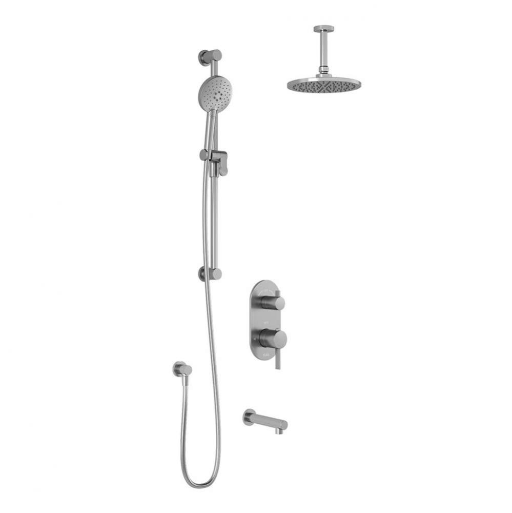 RoundOne™ TD3 : AQUATONIK™ T/P with Diverter Shower System with Vertical Ceiling Arm Chrome