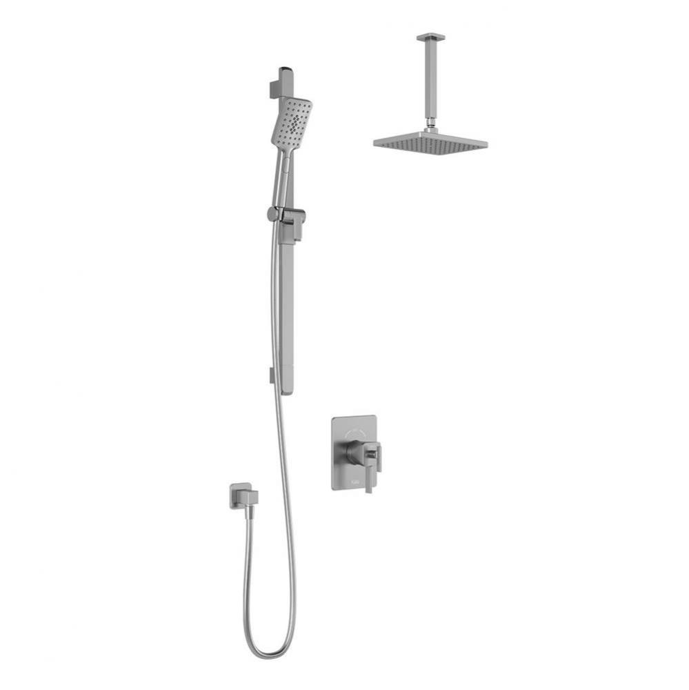 SquareOne™ TCD1 : AQUATONIK™ T/P Coaxial Shower System with Vertical Ceiling Arm Chrome