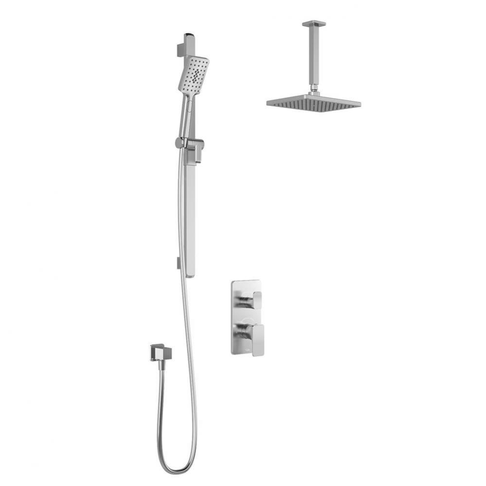 KAREO™ TD2 AQUATONIK™ T/P with Diverter Shower System with Vertical Ceiling Arm Chrome