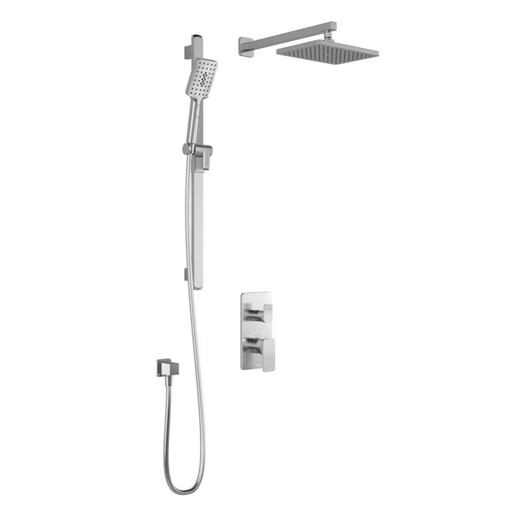 KAREO™ TG2 Water Efficient Thermostatic AQUATONIK™ T/P with Diverter Shower System with Wallar