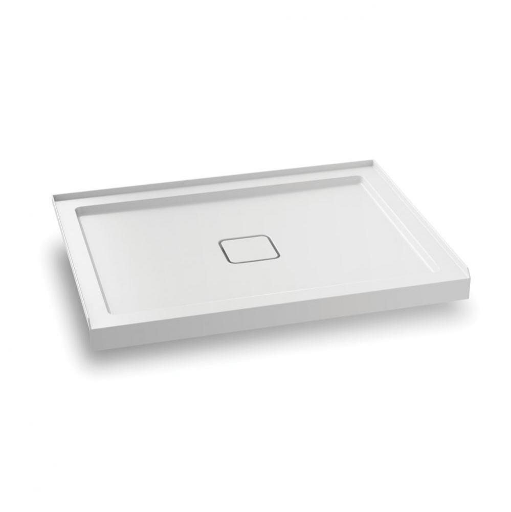 KOVER™ 48x36 Rectangular Acrylic Shower Base 48x36 with Central Drain and Integrated Tiling Flan