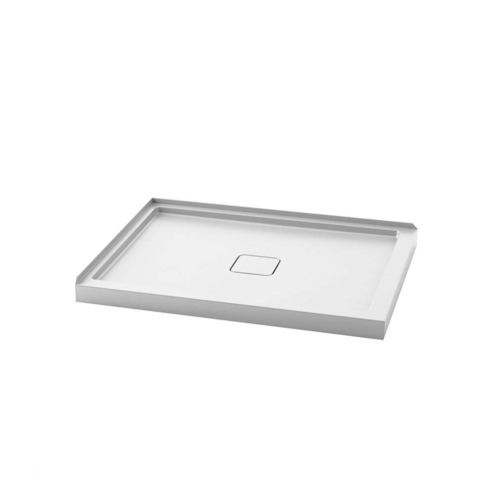 KOVER™ 48x36 Rectangular Acrylic Shower Base 48x36 with Central Drain and Left Integrated Tiling