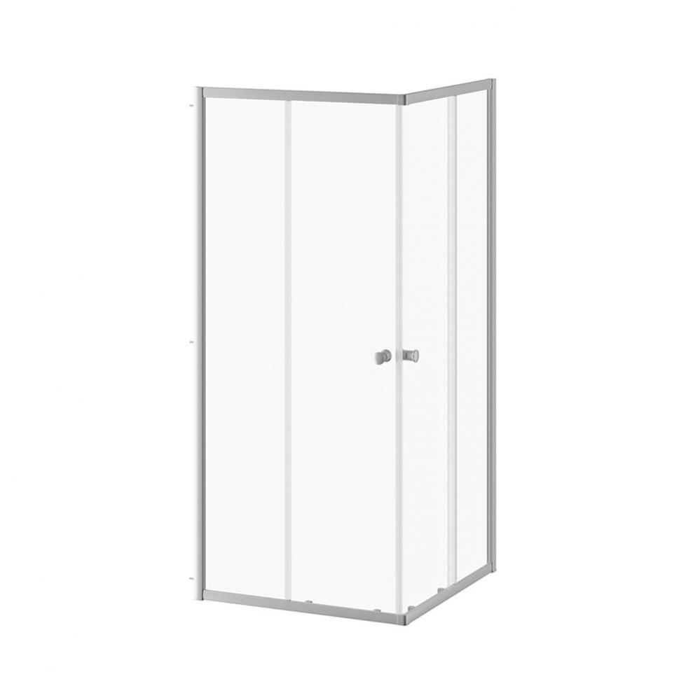 KONTACT™ Corner Sliding Shower Door 36''x36''x74'' Chrome Clear Gl