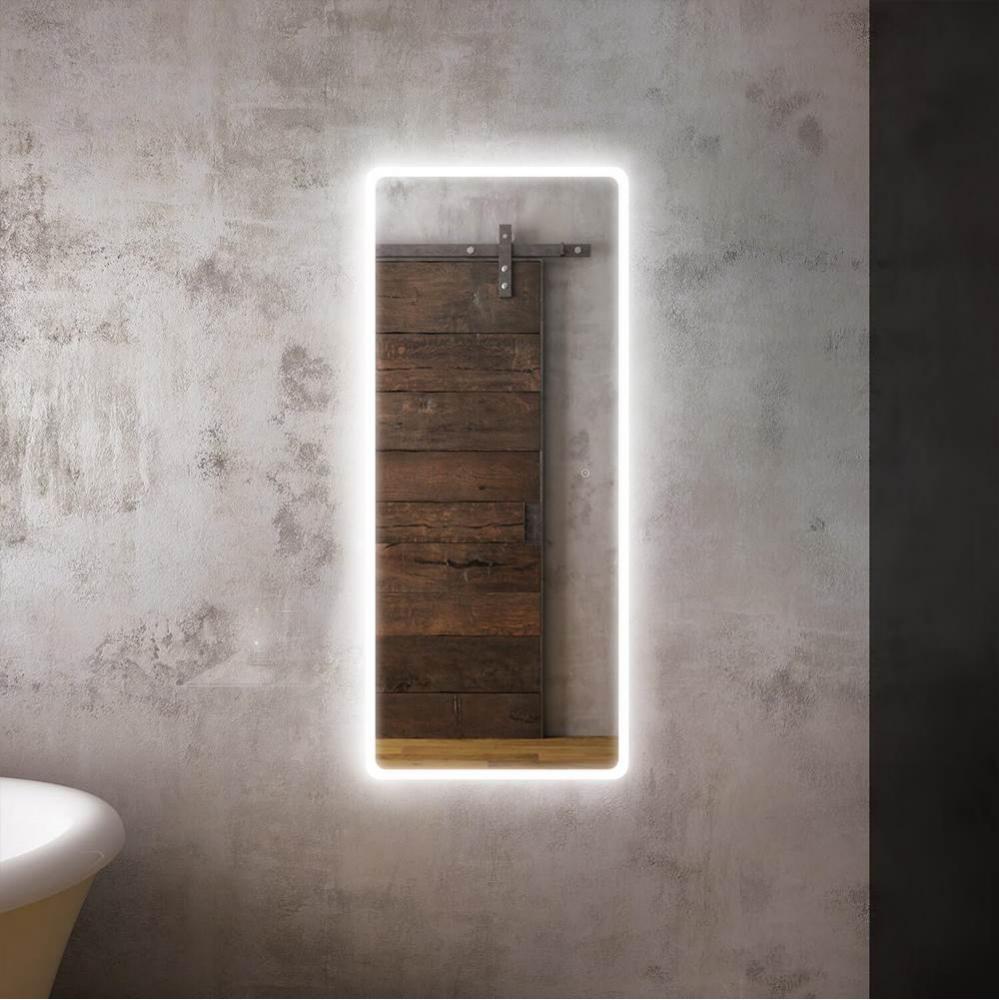 PROFILA Rect. LED Lighting Mirror 24 x 56 With Frosted Strip Edge and 2-Tones Touch Switch