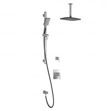 Kalia BF1355-150-201 - GRAFIK™ T2 PREMIA : Thermostatic Shower System Vertical Ceiling Arm Chrome/Black