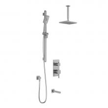 Kalia BF1654-110-001 - SquareOne™ TD3 : AQUATONIK™ T/P with Diverter Shower System with Vertical Ceiling Arm Chrome