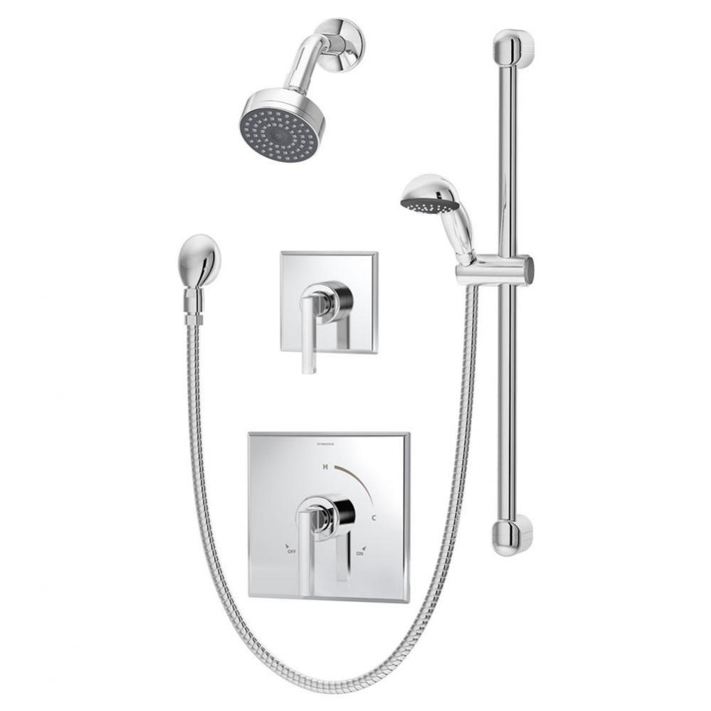 Duro 2-Handle 1-Spray Shower Trim with 1-Spray Hand Shower in Polished Chrome (Valves Not Included