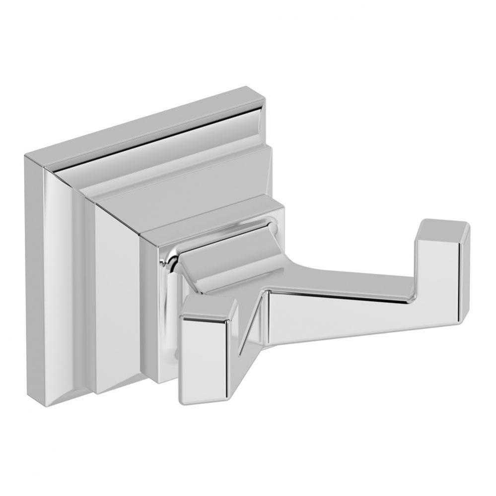 Oxford Wall-Mounted Double Robe Hook in Polished Chrome