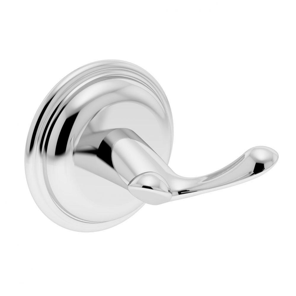 Carrington Wall-Mounted Double Robe Hook in Polished Chrome