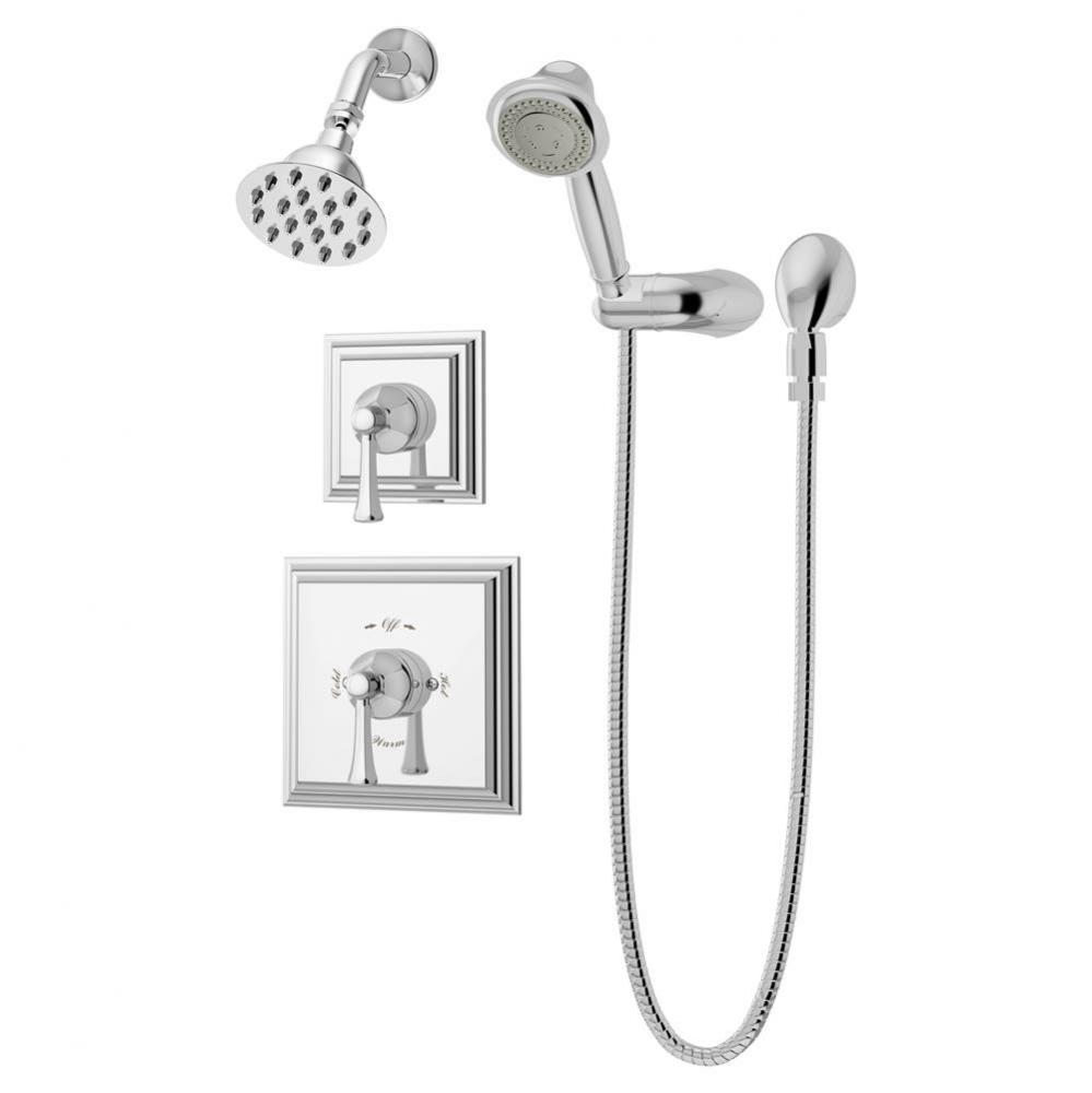Canterbury 2-Handle 1-Spray Shower Trim with 3-Spray Hand Shower in Polished Chrome (Valves Not In