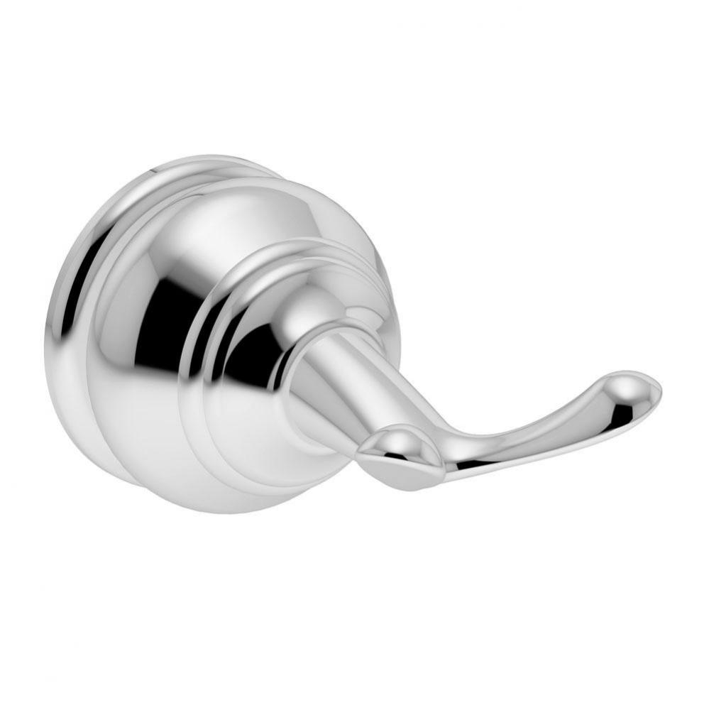 Allura Wall-Mounted Double Robe Hook in Polished Chrome